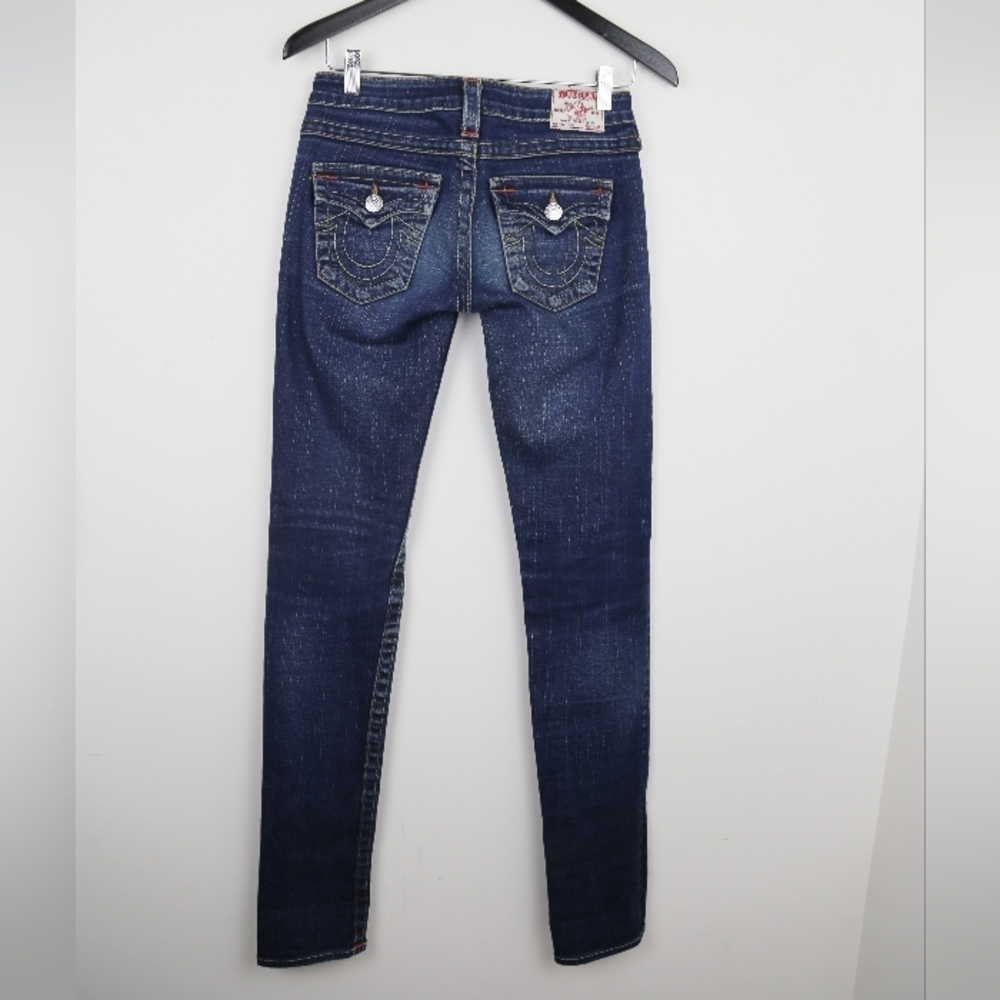True Religion Women's Julie Skinny Form-Fitting Dark Wash Denim Jeans - Picture 8 of 8